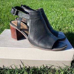 Franco Sarto Leather open toe heels